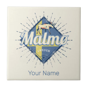 Carreau Malmo Suède Drapeau Vintage Moose Souvenir