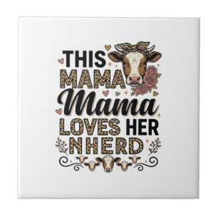 Carreau Mama Aime Son Troupeau Vintage Cow Mom Shirt Desig