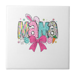 Carreau Mama Mini Pâques assorti T-shirt Mama Bunny jour d