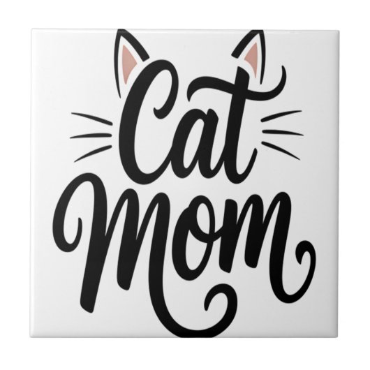 Carreau Maman Chatte Moustaches et Oreilles (Devant)