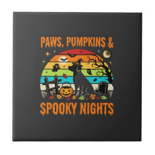 Carreau Maman Chien Halloween Nuit Squelette