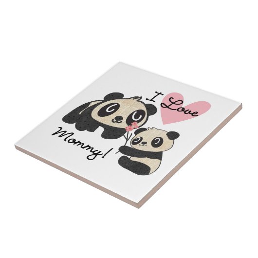 Carreau Maman d'amour des pandas I (Côté)