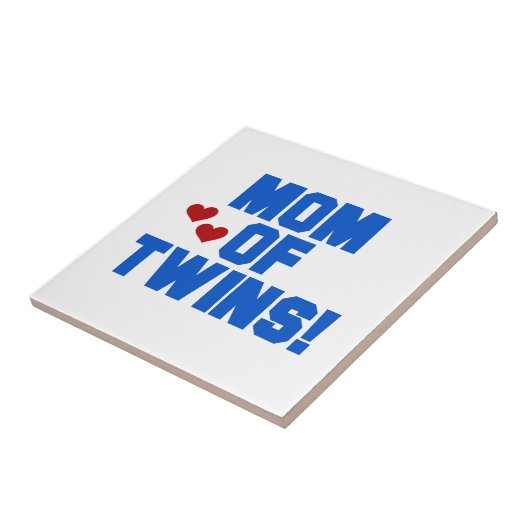 Carreau Maman de Twins Blue Text Cadfts (Côté)