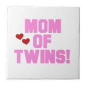 Carreau Maman de Twins Pink Texte Cadeaux (Devant)