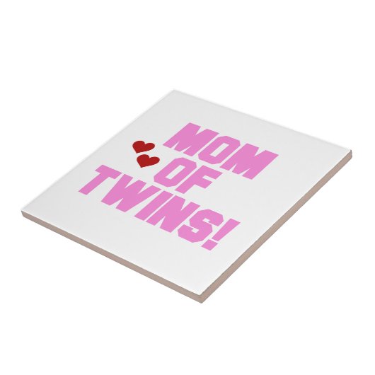 Carreau Maman de Twins Pink Texte Cadeaux (Côté)
