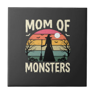 Carreau Maman Halloween de monstres Sorcière Coucher de so