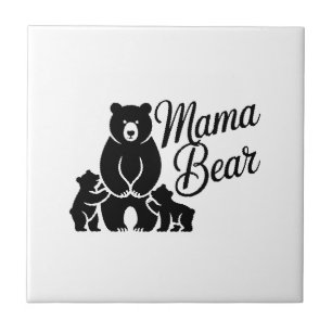 Carreau Maman Ourse avec Oursons Famille d'Ours Mignonne
