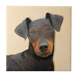 Carreau Manchester Terrier Peinture Art animal original
