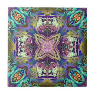 Carreau Mandala Abstrait coloré
