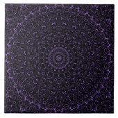 Carreau Mandala Améthyste violet avec symétrie complexe (Devant)