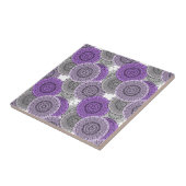 Carreau mandala arabe motif rose violet à l'orientale (Côté)