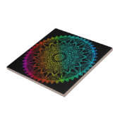 Carreau Mandala Arc-en-ciel noir (Côté)