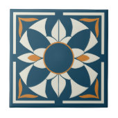 Carreau Mandala Azulejo sarcelle et crème (Devant)