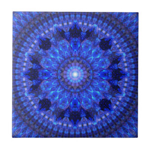 Carreau Mandala azuré de bouclier
