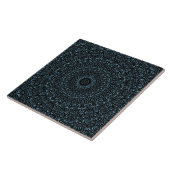 Carreau Mandala Baby Blue à la symétrie délicate (Côté)
