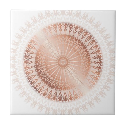 Carreau Mandala Blanc Or Rose (Devant)
