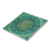 Carreau Mandala bleu de topaze (Côté)