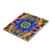 Carreau Mandala bleu soleil (Côté)
