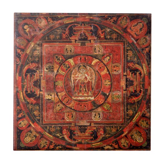 Carreau Mandala bouddhiste de la compassion (Devant)