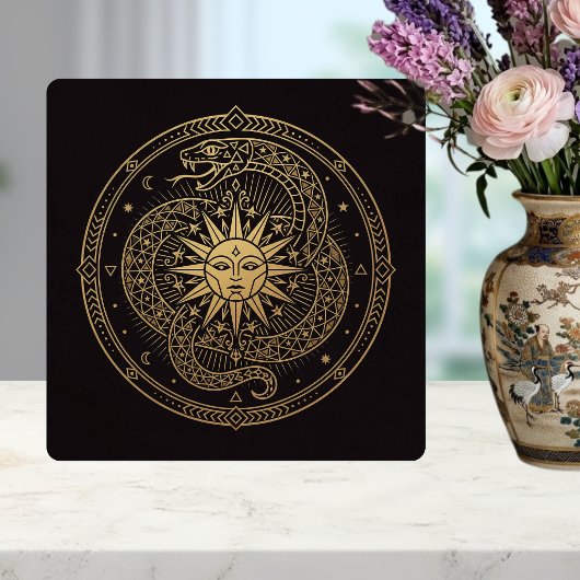Carreau Mandala céleste du serpent doré ésotérique Soleil
