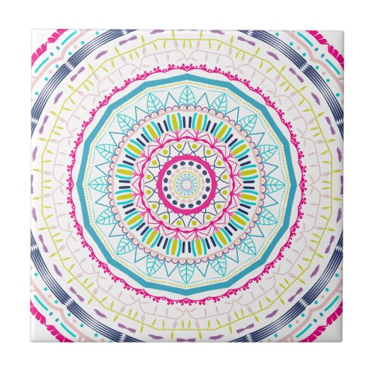 Carreau mandala coloré (Devant)