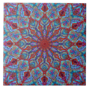 Carreau Mandala de couleur romantique de style arabesque