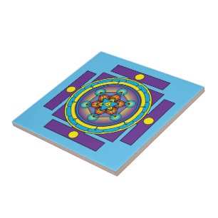 Carreau Mandala de Merkaba du cube de Metatron