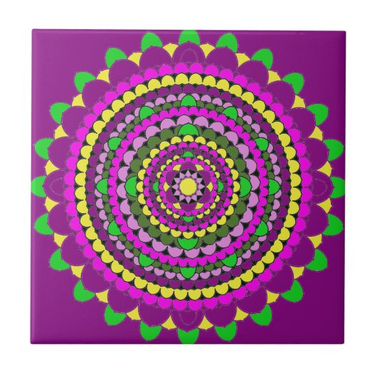 Carreau Mandala de pétale (Devant)