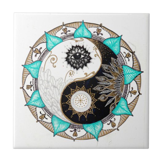 Carreau Mandala de Yin Yang (Devant)