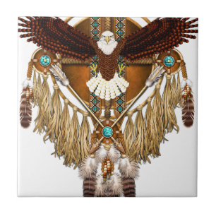Carreau Mandala d'Eagle chauve - révisé