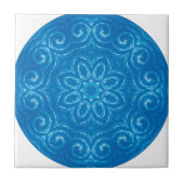 Carreau Mandala d'énergie - bleu (Devant)
