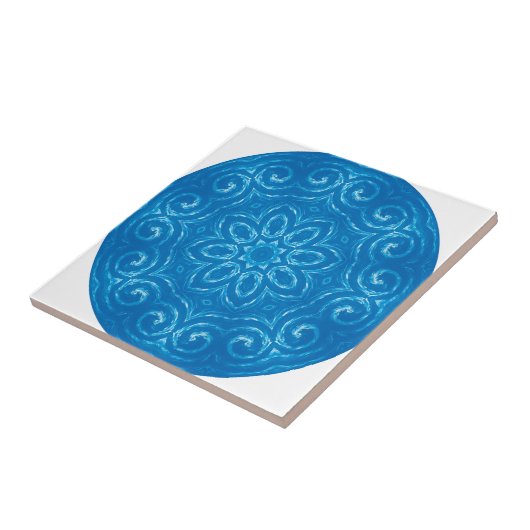 Carreau Mandala d'énergie - bleu (Côté)