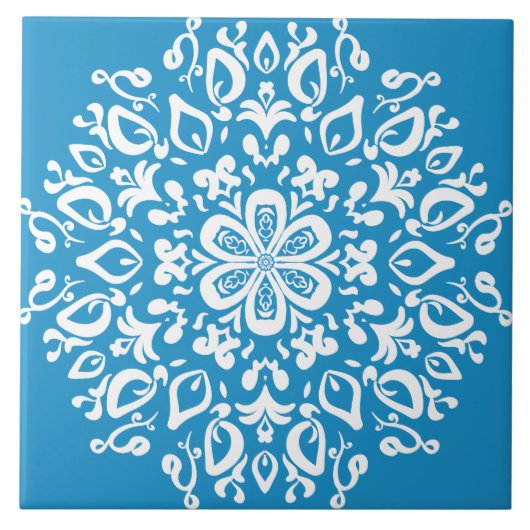 Carreau Mandala d'oiseau bleu (Devant)