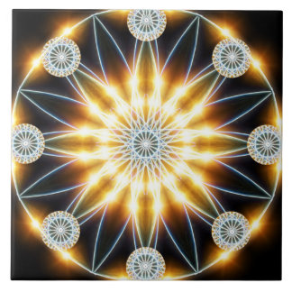Carreau Mandala d'or d'étoile