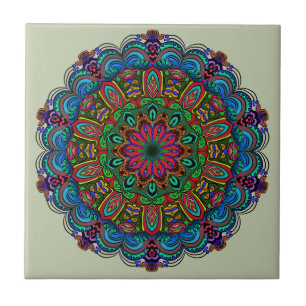 Carreau Mandala dynamique Floral & Motif géométrique