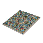 Carreau Mandala en verre tendu complexe (Côté)