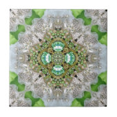 Carreau Mandala floral bling la fausse pierre de vert vert (Devant)