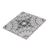 Carreau Mandala floral gris géométrique (Côté)