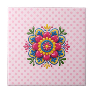 Carreau Mandala floral vibrant