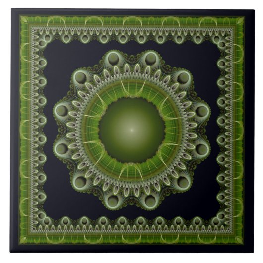 Carreau Mandala fractée et encadrée (Devant)