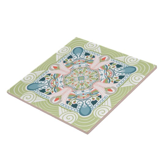 Carreau Mandala, Imaginaire de printemps (Côté)