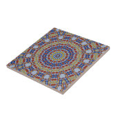 Carreau Mandala jaune bleu (Côté)