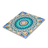 Carreau Mandala jaune turquoise (Côté)