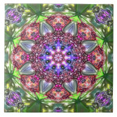 Carreau mandala marbré en relief fleuriste coloré (Devant)