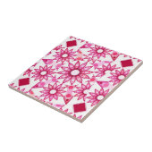 Carreau Mandala motif dans les tons roses, marron (Côté)