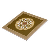 Carreau Mandala motif en Tan, Crème et Chocolat Brown (Côté)