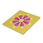 Carreau Mandala, moutarde or et violet en huit points (Côté)