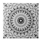 Carreau Mandala noir et blanc (Devant)