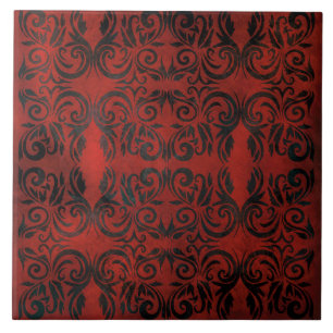 Carreau mandala noir romantique élégante céramique