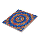 Carreau Mandala orange bleu (Côté)